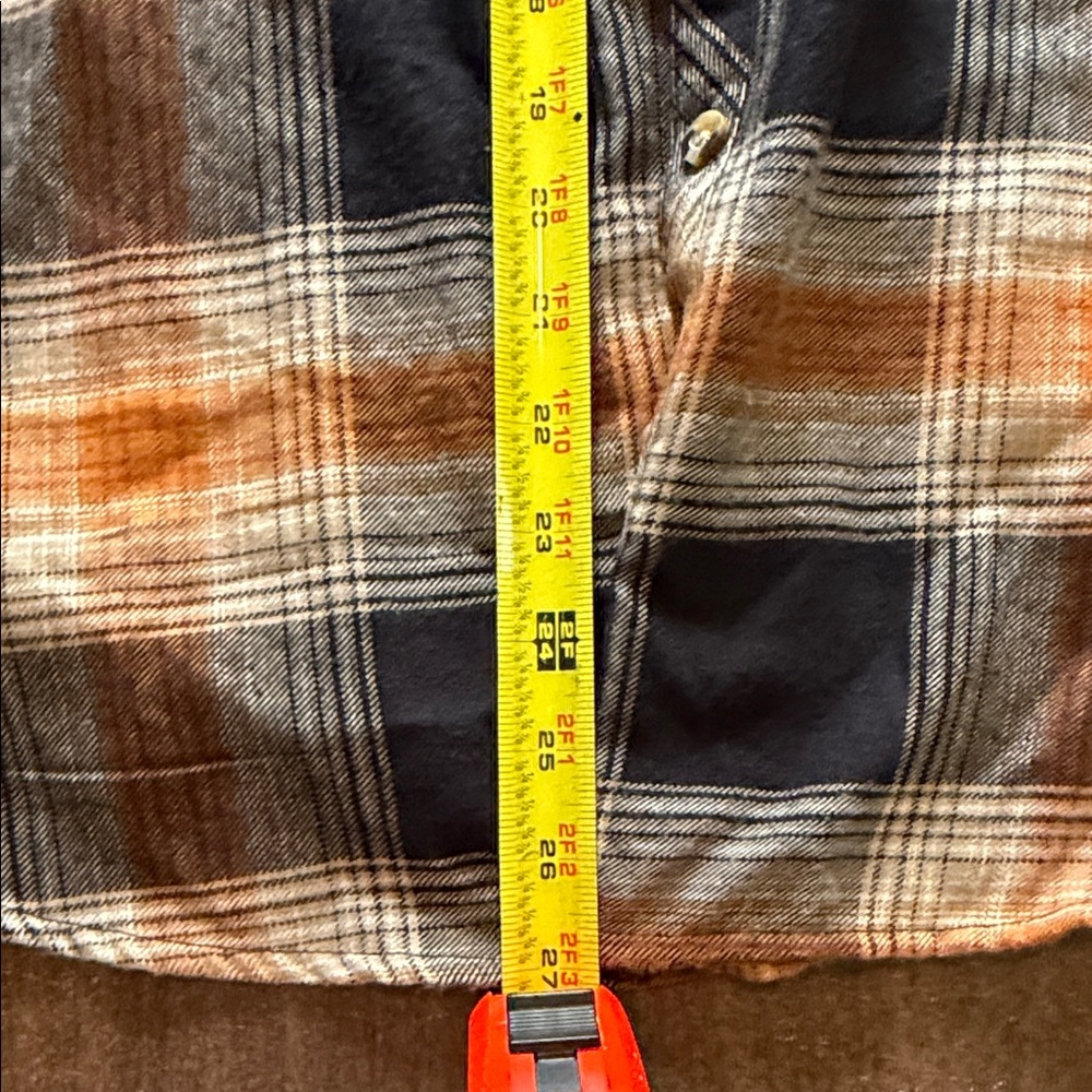 Maurices Checkered Button Down Shirt - Black, Brown, White - Picture 8 of 8